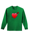 Shot Through the Heart Cute Adult Long Sleeve Dark T-Shirt-TooLoud-Kelly-Green-Small-Davson Sales