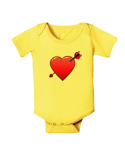 Shot Through the Heart Cute Baby Romper Bodysuit by-Baby Romper-TooLoud-Yellow-06-Months-Davson Sales