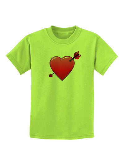 Shot Through the Heart Cute Childrens T-Shirt-Childrens T-Shirt-TooLoud-Lime-Green-X-Small-Davson Sales