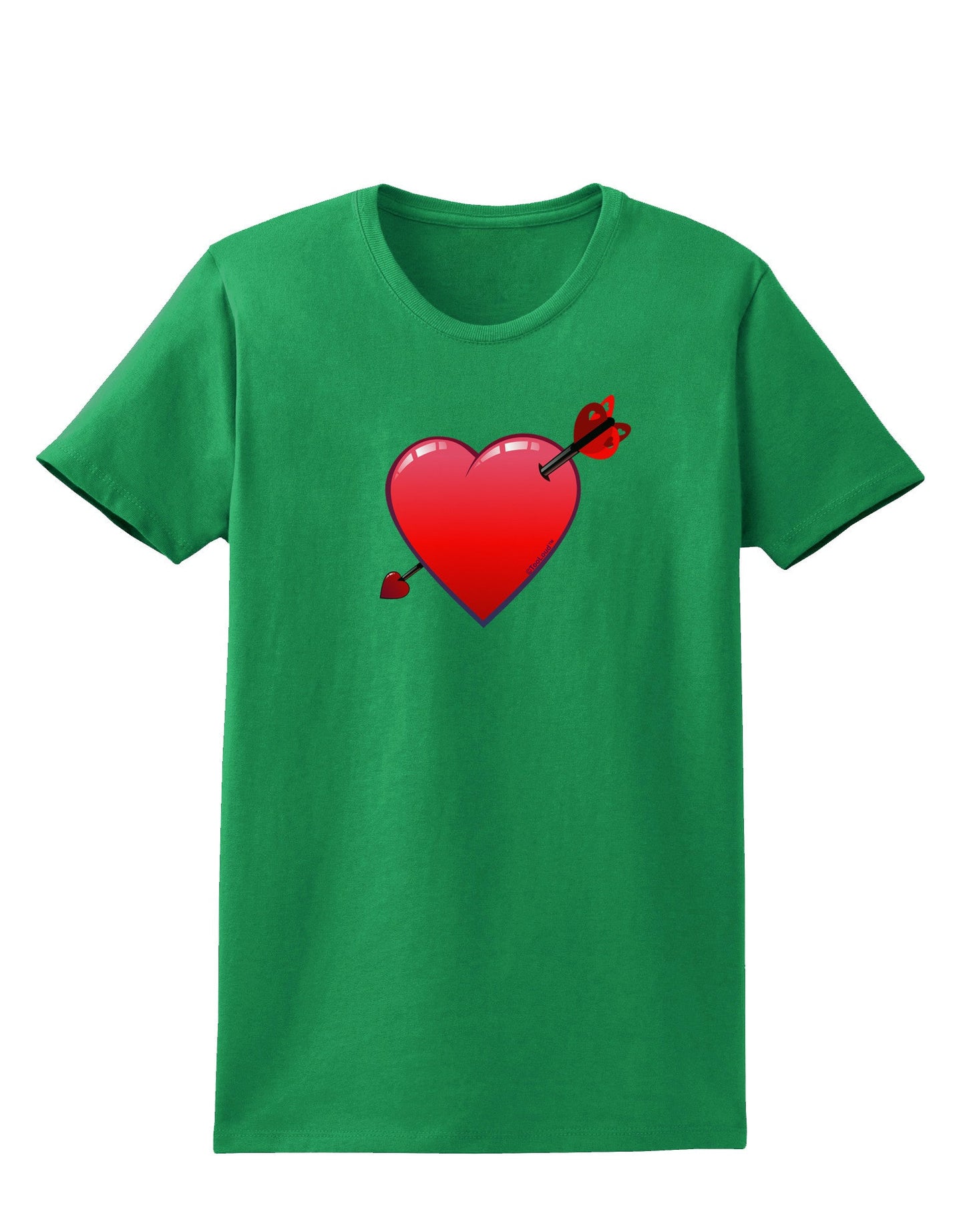 Shot Through the Heart Cute Womens Dark T-Shirt-TooLoud-Kelly-Green-X-Small-Davson Sales