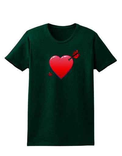 Shot Through the Heart Cute Womens Dark T-Shirt-TooLoud-Forest-Green-Small-Davson Sales