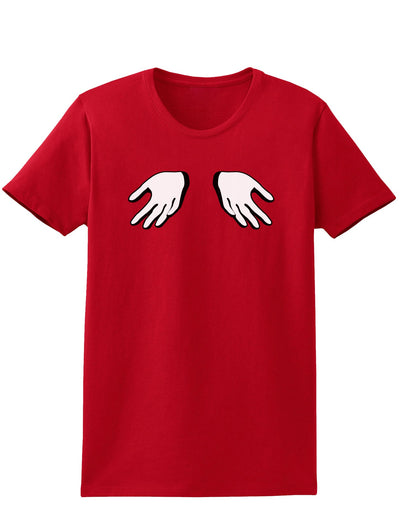 Shrugging Hands Womens Dark T-Shirt-TooLoud-Red-X-Small-Davson Sales