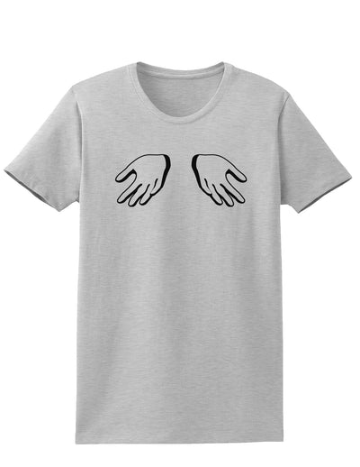 Shrugging Hands Womens T-Shirt-Womens T-Shirt-TooLoud-AshGray-X-Small-Davson Sales