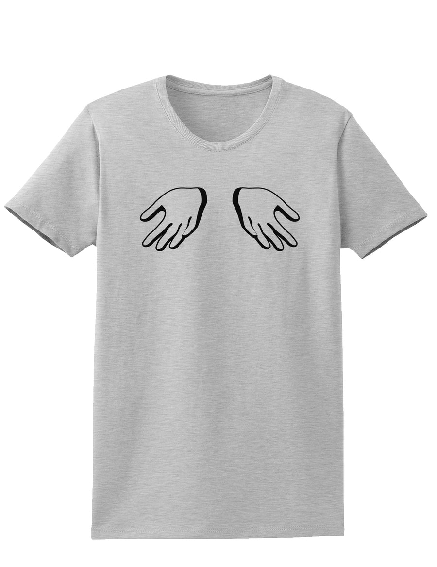 Shrugging Hands Womens T-Shirt-Womens T-Shirt-TooLoud-White-X-Small-Davson Sales