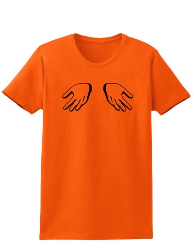 Shrugging Hands Womens T-Shirt-Womens T-Shirt-TooLoud-Orange-X-Small-Davson Sales