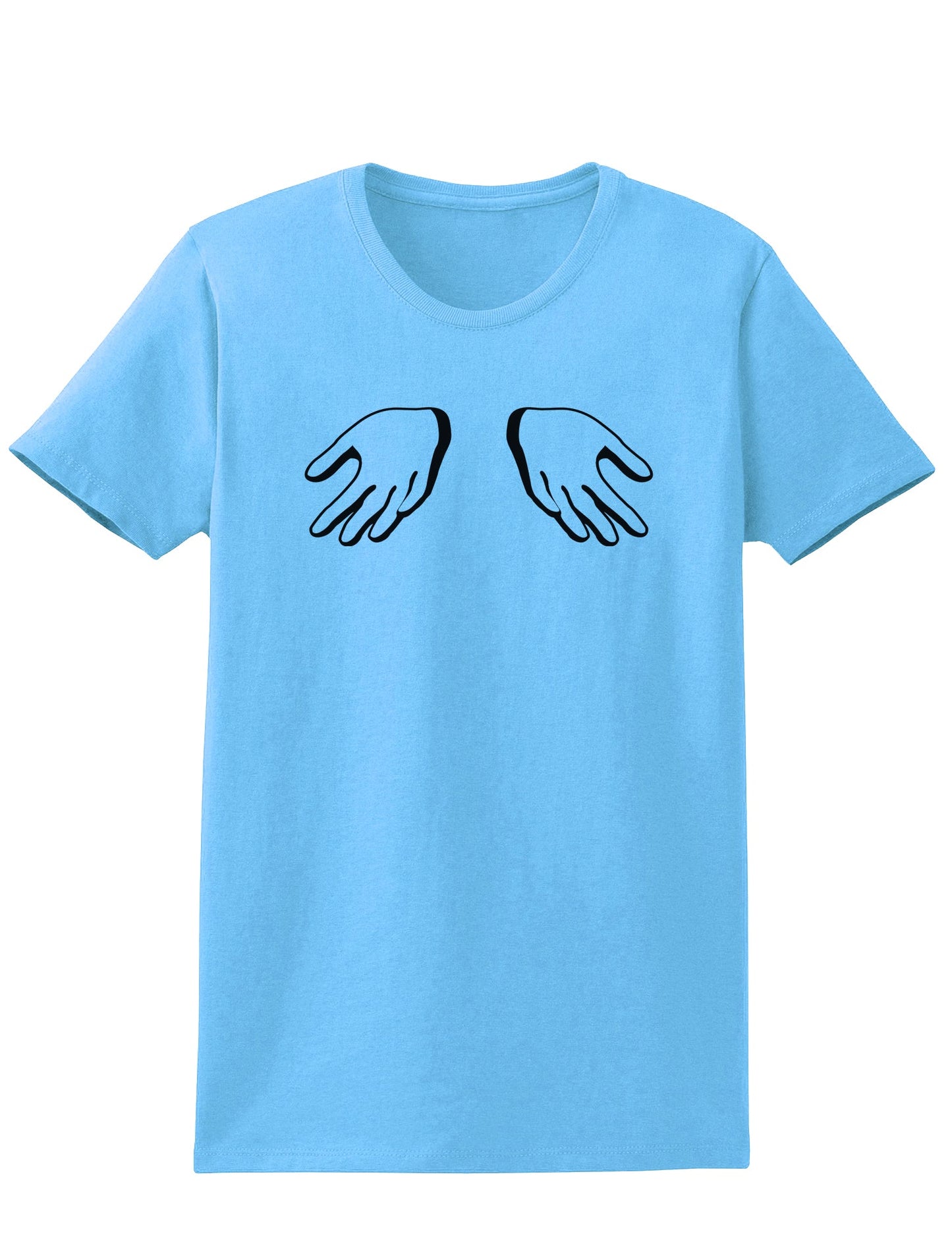Shrugging Hands Womens T-Shirt-Womens T-Shirt-TooLoud-Aquatic-Blue-X-Small-Davson Sales