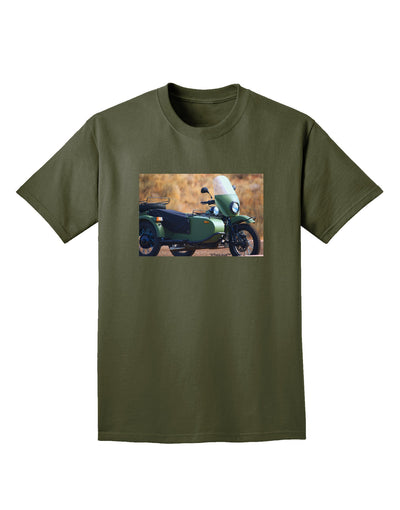 Sidecar Motorcycle Photo Adult Dark T-Shirt-Mens T-Shirt-TooLoud-Military-Green-Small-Davson Sales