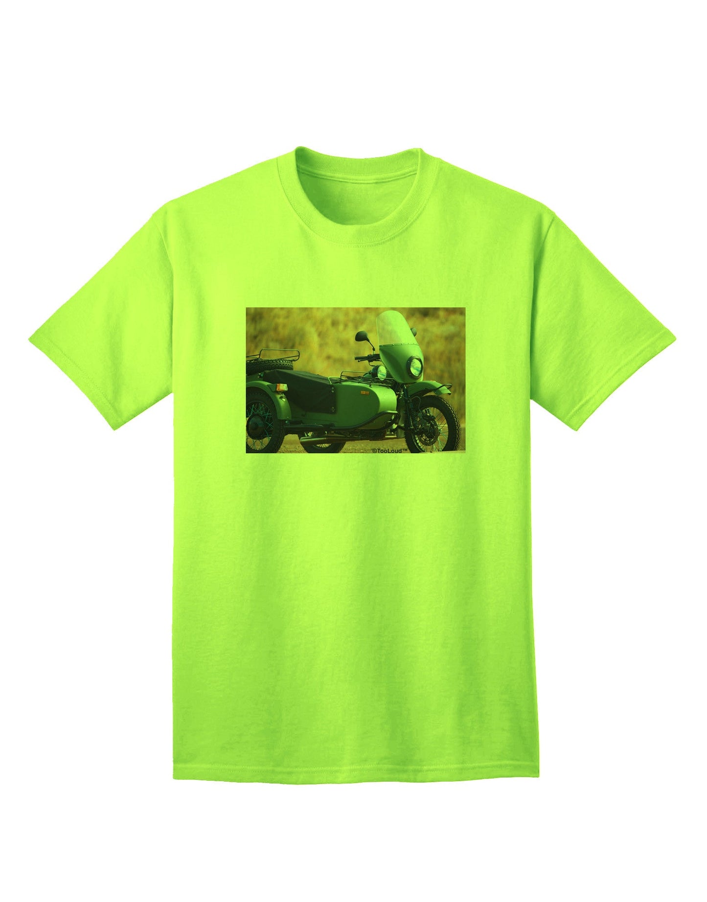 Sidecar Motorcycle Photo Adult T-Shirt: Premium Quality for Enthusiasts-Mens T-shirts-TooLoud-Neon-Green-Small-Davson Sales