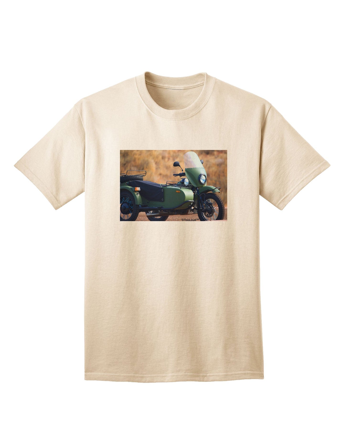 Sidecar Motorcycle Photo Adult T-Shirt: Premium Quality for Enthusiasts-Mens T-shirts-TooLoud-Natural-Small-Davson Sales