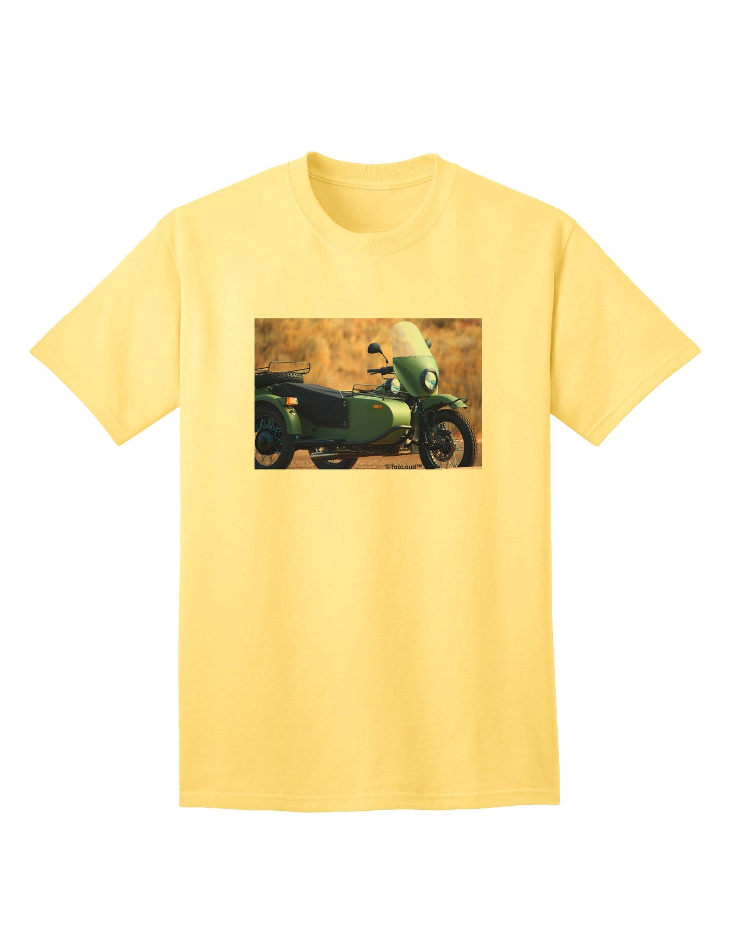 Sidecar Motorcycle Photo Adult T-Shirt: Premium Quality for Enthusiasts-Mens T-shirts-TooLoud-Yellow-Small-Davson Sales