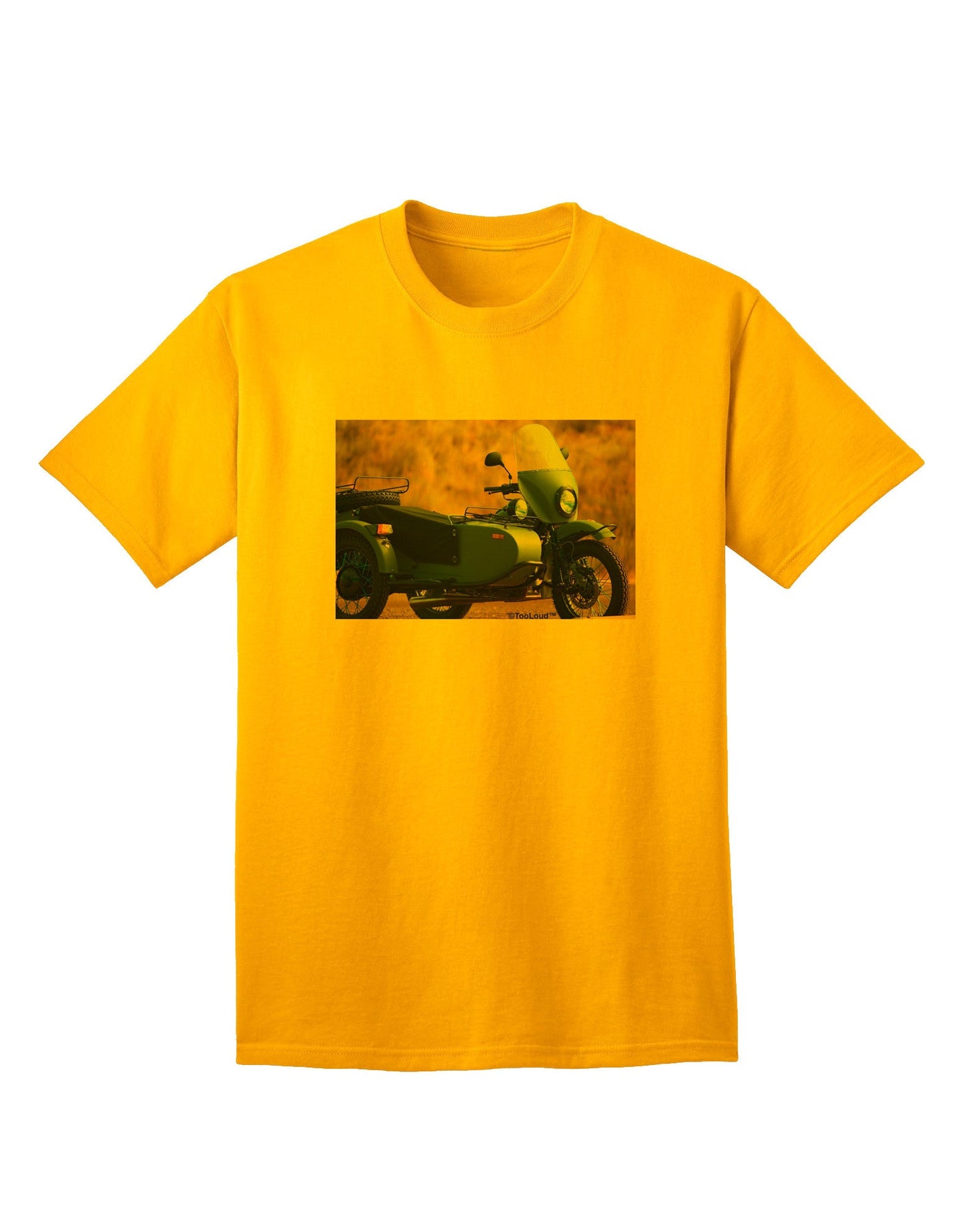 Sidecar Motorcycle Photo Adult T-Shirt: Premium Quality for Enthusiasts-Mens T-shirts-TooLoud-Gold-Small-Davson Sales