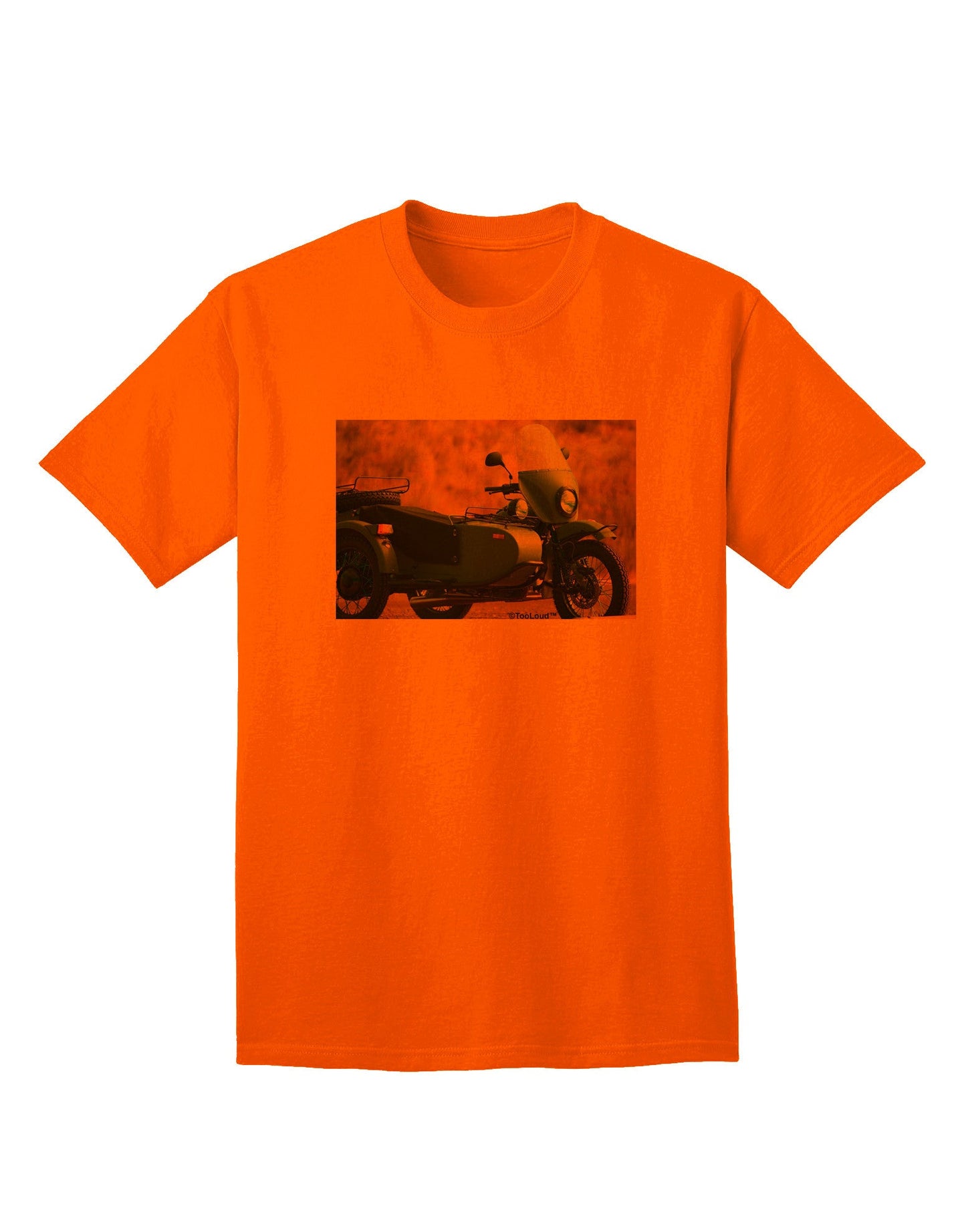Sidecar Motorcycle Photo Adult T-Shirt: Premium Quality for Enthusiasts-Mens T-shirts-TooLoud-Orange-Small-Davson Sales