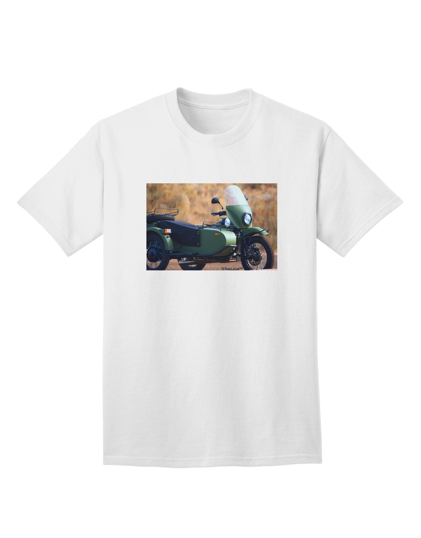 Sidecar Motorcycle Photo Adult T-Shirt: Premium Quality for Enthusiasts-Mens T-shirts-TooLoud-White-Small-Davson Sales