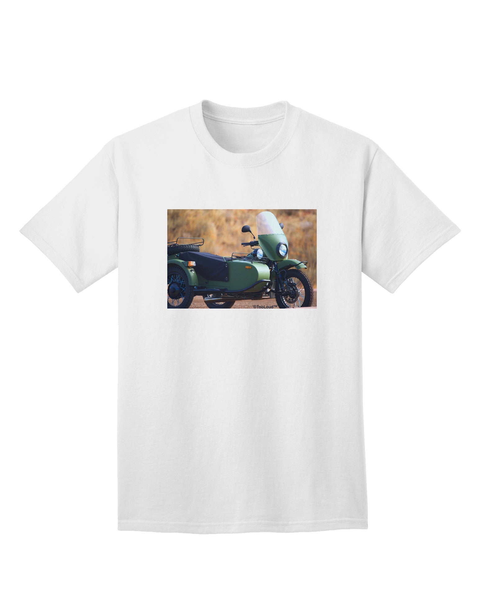 Sidecar Motorcycle Photo Adult T-Shirt: Premium Quality for Enthusiasts-Mens T-shirts-TooLoud-White-Small-Davson Sales