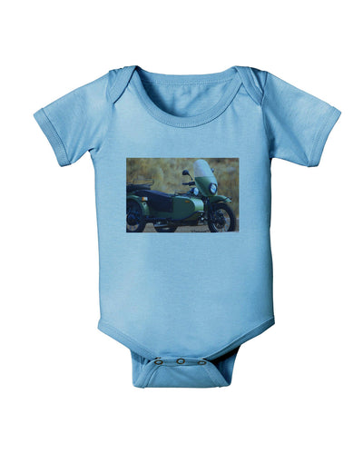 Sidecar Motorcycle Photo Baby Romper Bodysuit-Baby Romper-TooLoud-LightBlue-06-Months-Davson Sales