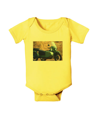 Sidecar Motorcycle Photo Baby Romper Bodysuit-Baby Romper-TooLoud-Yellow-06-Months-Davson Sales