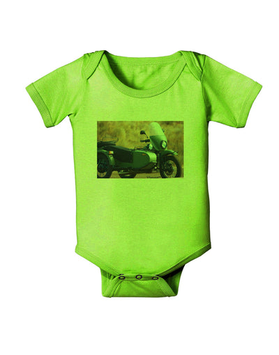 Sidecar Motorcycle Photo Baby Romper Bodysuit-Baby Romper-TooLoud-Lime-06-Months-Davson Sales