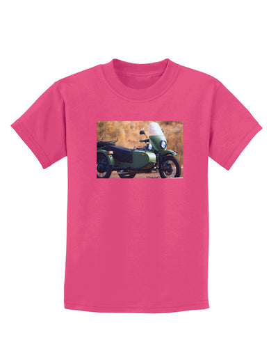 Sidecar Motorcycle Photo Childrens Dark T-Shirt-Childrens T-Shirt-TooLoud-Sangria-X-Small-Davson Sales