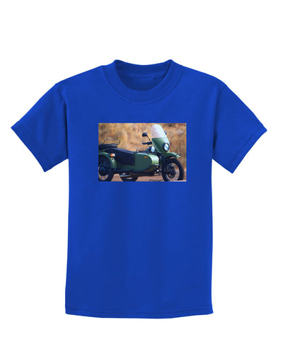 Sidecar Motorcycle Photo Childrens Dark T-Shirt-Childrens T-Shirt-TooLoud-Royal-Blue-X-Small-Davson Sales