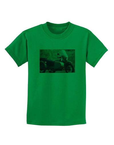 Sidecar Motorcycle Photo Childrens T-Shirt-Childrens T-Shirt-TooLoud-Kelly-Green-X-Small-Davson Sales