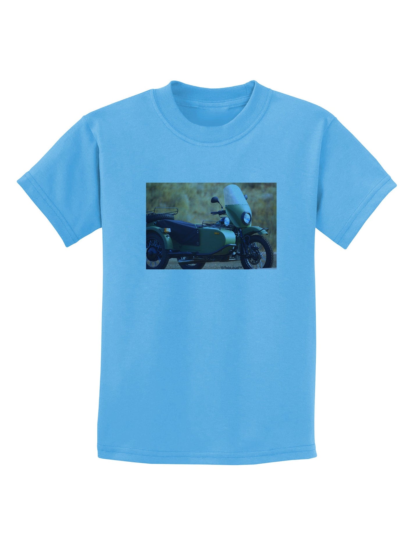 Sidecar Motorcycle Photo Childrens T-Shirt-Childrens T-Shirt-TooLoud-Aquatic-Blue-X-Small-Davson Sales
