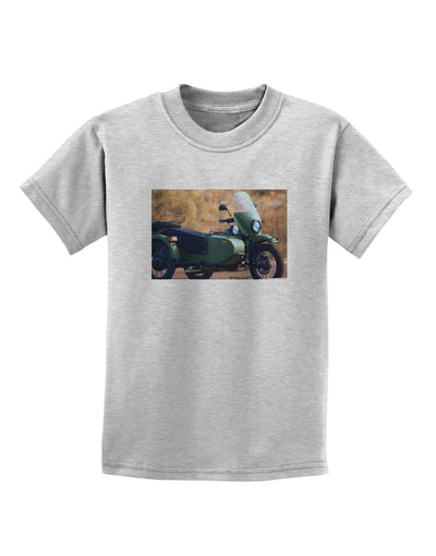 Sidecar Motorcycle Photo Childrens T-Shirt-Childrens T-Shirt-TooLoud-AshGray-X-Small-Davson Sales