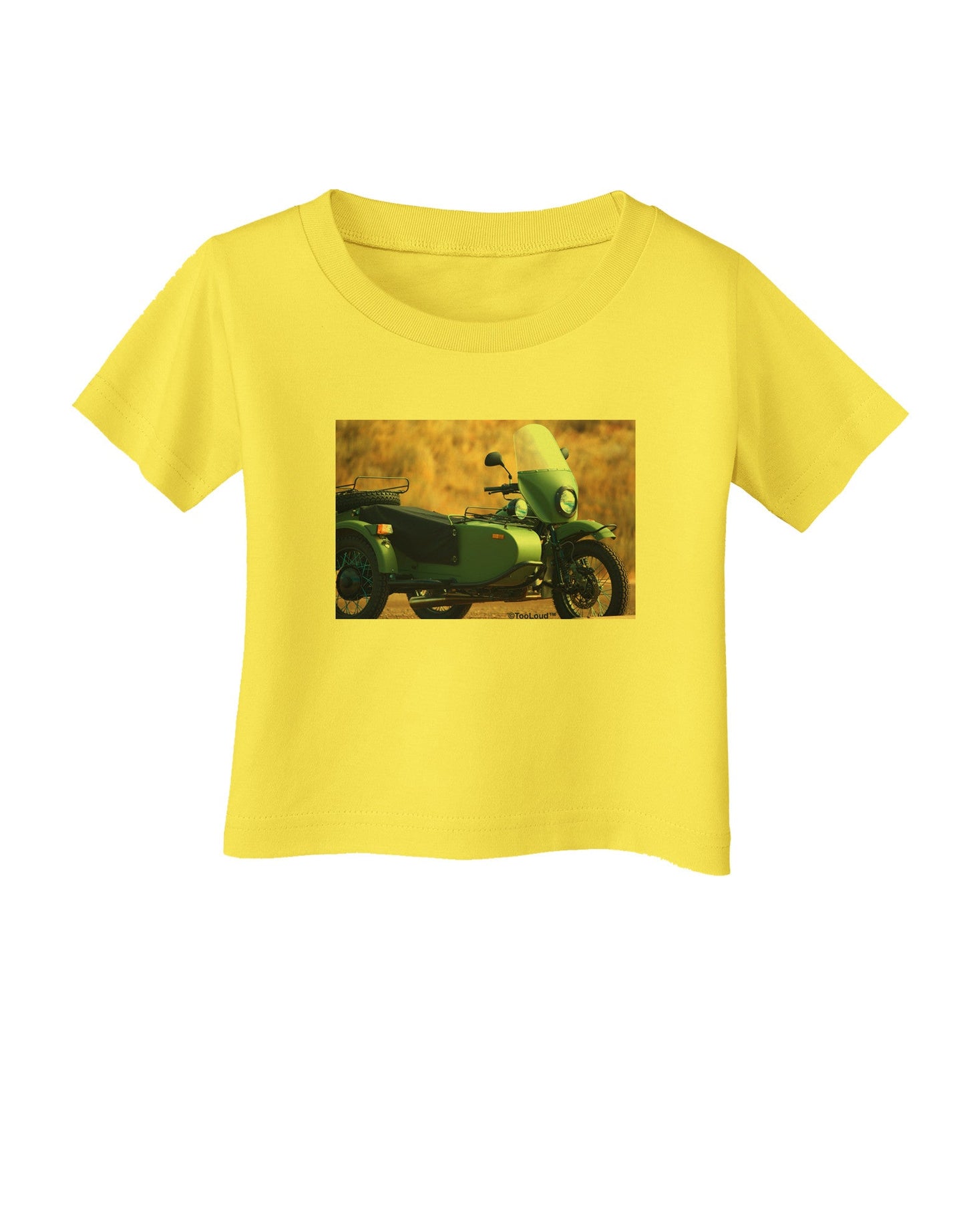 Sidecar Motorcycle Photo Infant T-Shirt-Infant T-Shirt-TooLoud-Yellow-06-Months-Davson Sales