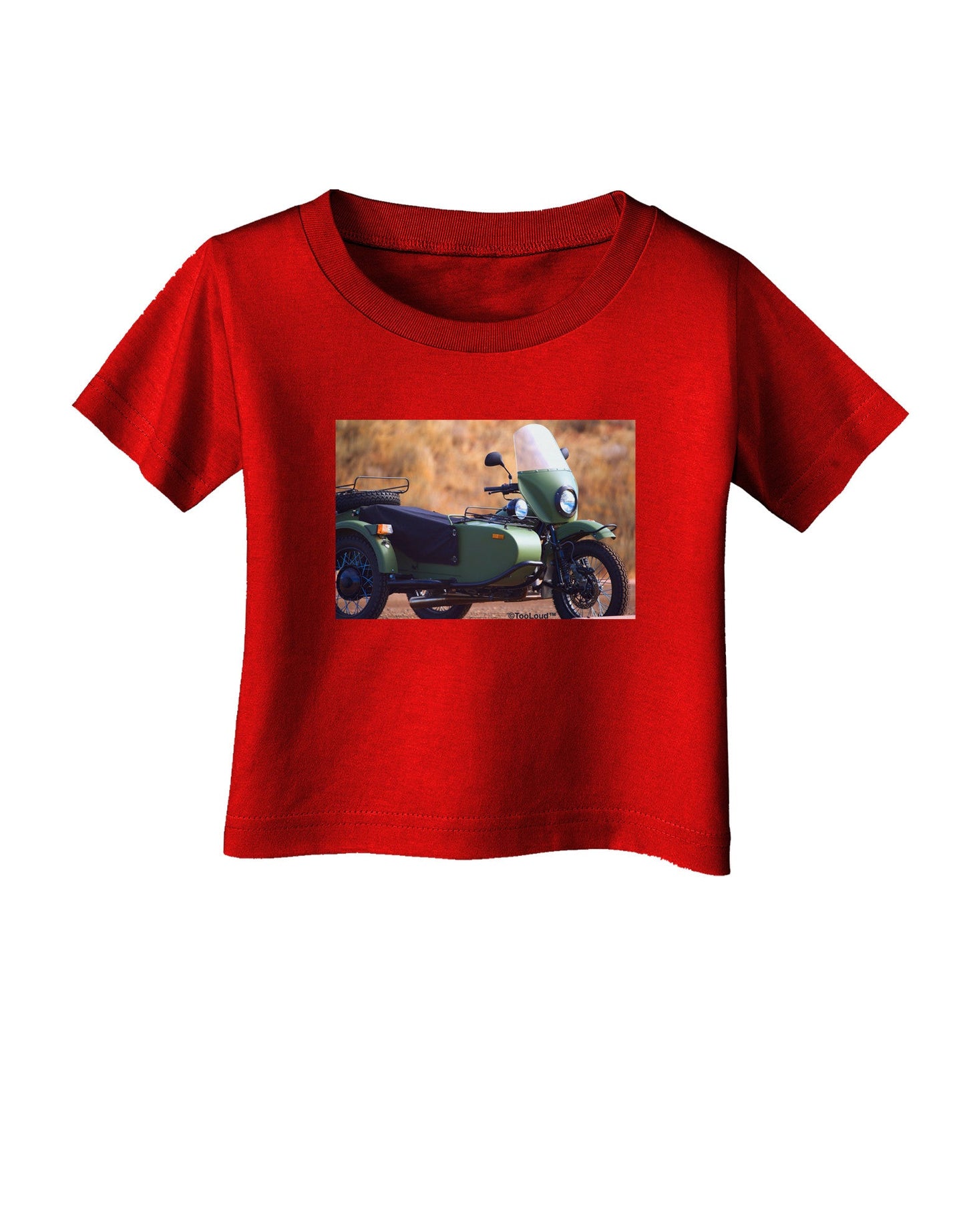 Sidecar Motorcycle Photo Infant T-Shirt Dark-Infant T-Shirt-TooLoud-Red-06-Months-Davson Sales