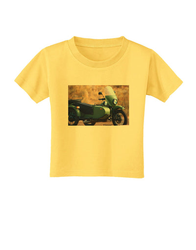 Sidecar Motorcycle Photo Toddler T-Shirt-Toddler T-Shirt-TooLoud-Yellow-2T-Davson Sales