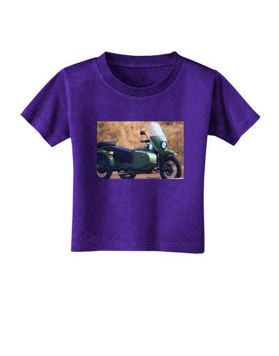 Sidecar Motorcycle Photo Toddler T-Shirt Dark-Toddler T-Shirt-TooLoud-Purple-2T-Davson Sales