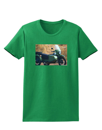 Sidecar Motorcycle Photo Womens Dark T-Shirt-TooLoud-Kelly-Green-X-Small-Davson Sales