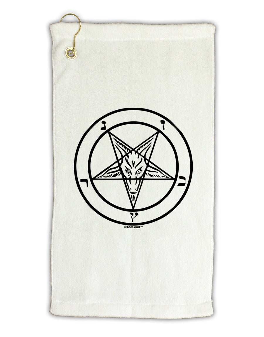 Sigil of Baphomet Micro Terry Gromet Golf Towel 16 x 25 inch by TooLoud-Golf Towel-TooLoud-White-Davson Sales