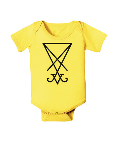 Sigil of Lucifer - Seal of Satan Baby Romper Bodysuit-Baby Romper-TooLoud-Yellow-06-Months-Davson Sales