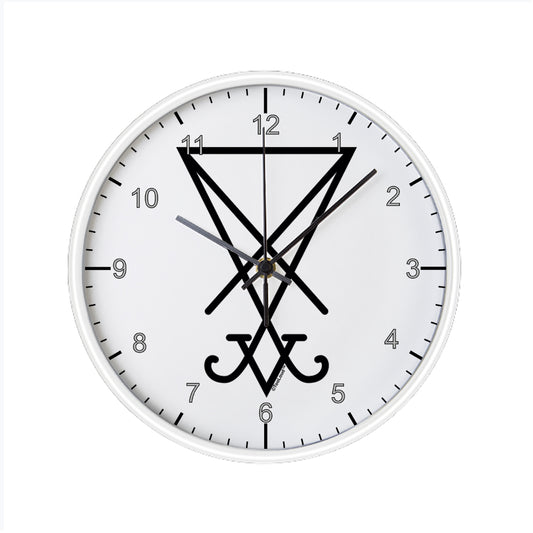 Sigil of Lucifer - Seal of Satan 10 InchRound Wall Clock with Numbers