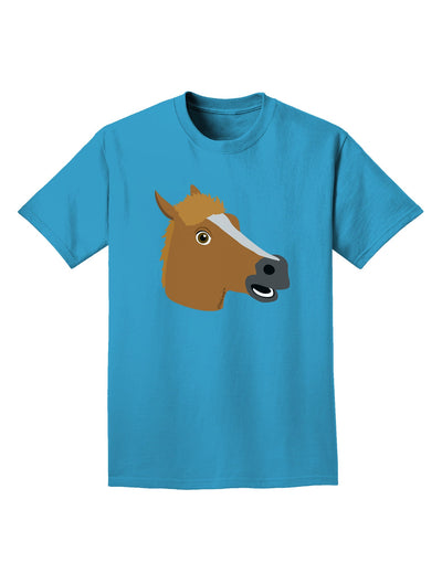 Silly Cartoon Horse Head Adult Dark T-Shirt-Mens T-Shirt-TooLoud-Turquoise-Small-Davson Sales