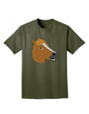 Silly Cartoon Horse Head Adult Dark T-Shirt-Mens T-Shirt-TooLoud-Military-Green-Small-Davson Sales