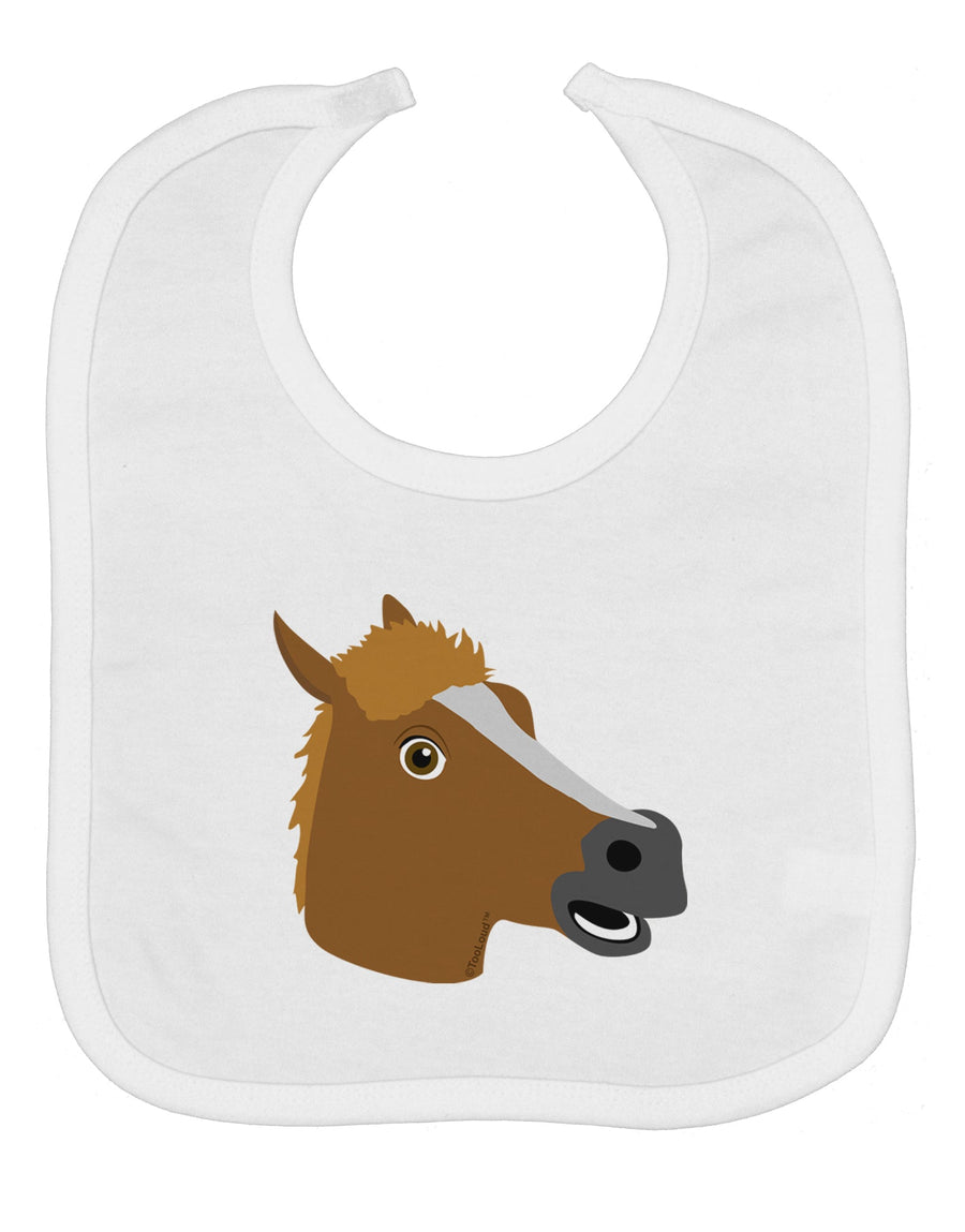 Silly Cartoon Horse Head Baby Bib by TooLoud