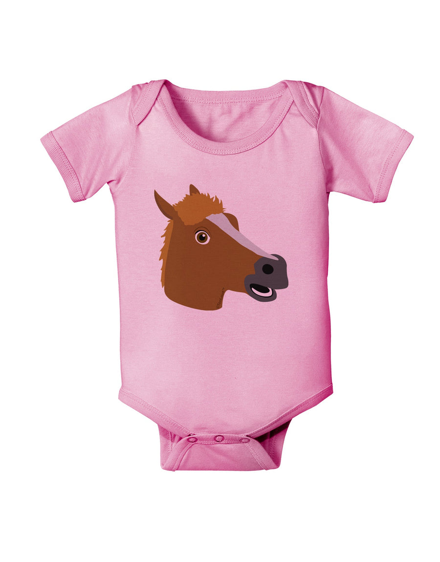 Silly Cartoon Horse Head Baby Romper Bodysuit by TooLoud-Baby Romper-TooLoud-White-06-Months-Davson Sales