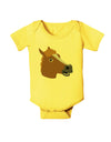 Silly Cartoon Horse Head Baby Romper Bodysuit by TooLoud-Baby Romper-TooLoud-Yellow-06-Months-Davson Sales