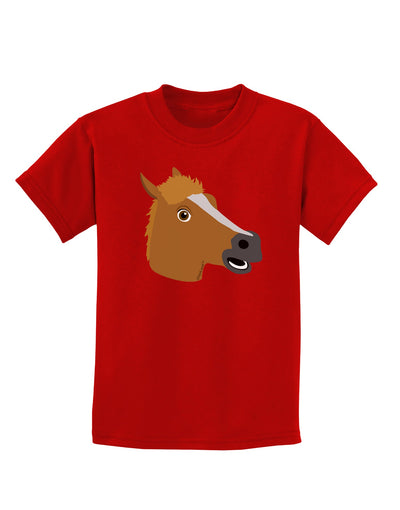 Silly Cartoon Horse Head Childrens Dark T-Shirt by TooLoud-Childrens T-Shirt-TooLoud-Red-X-Small-Davson Sales