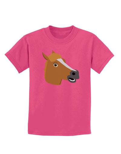 Silly Cartoon Horse Head Childrens Dark T-Shirt by TooLoud-Childrens T-Shirt-TooLoud-Sangria-X-Small-Davson Sales