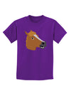 Silly Cartoon Horse Head Childrens Dark T-Shirt by TooLoud-Childrens T-Shirt-TooLoud-Purple-X-Small-Davson Sales