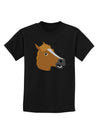 Silly Cartoon Horse Head Childrens Dark T-Shirt by TooLoud-Childrens T-Shirt-TooLoud-Black-X-Small-Davson Sales