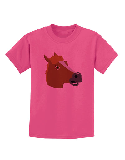 Silly Cartoon Horse Head Childrens T-Shirt by TooLoud-Childrens T-Shirt-TooLoud-Sangria-X-Small-Davson Sales