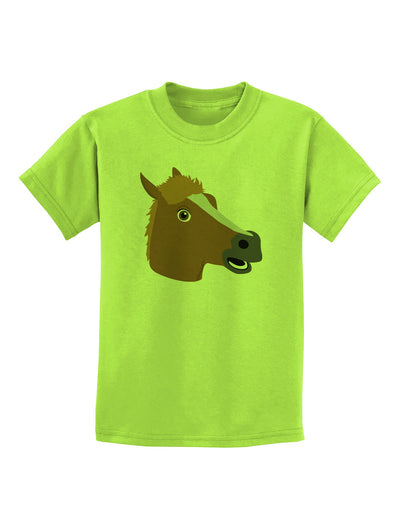 Silly Cartoon Horse Head Childrens T-Shirt by TooLoud-Childrens T-Shirt-TooLoud-Lime-Green-X-Small-Davson Sales