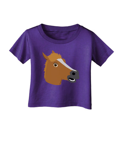 Silly Cartoon Horse Head Infant T-Shirt Dark by TooLoud-Infant T-Shirt-TooLoud-Purple-06-Months-Davson Sales