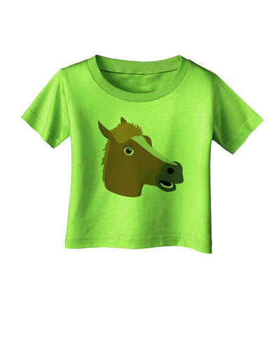 Silly Cartoon Horse Head Infant T-Shirt by TooLoud-Infant T-Shirt-TooLoud-Lime-Green-06-Months-Davson Sales