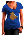 Silly Cartoon Horse Head Juniors V-Neck Dark T-Shirt-Womens V-Neck T-Shirts-TooLoud-Royal-Blue-Juniors Fitted Small-Davson Sales