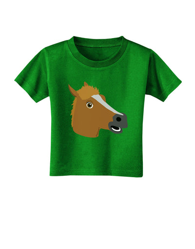 Silly Cartoon Horse Head Toddler T-Shirt Dark by TooLoud-Toddler T-Shirt-TooLoud-Clover-Green-2T-Davson Sales