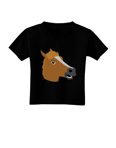 Silly Cartoon Horse Head Toddler T-Shirt Dark by TooLoud-Toddler T-Shirt-TooLoud-Black-2T-Davson Sales